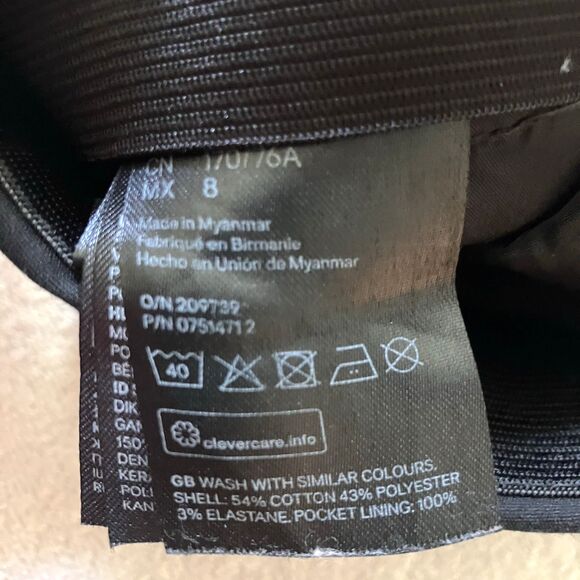 H&M Pants Stretch Flat Straight Skinny Ankle Black 8 Elastic Waist 27-31" - Picture 16 of 16